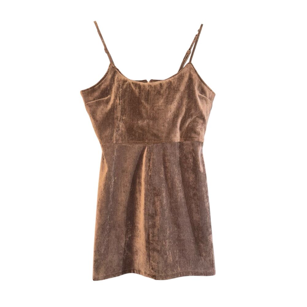 Justify Corduroy Dress Junior Size XL Brown Preppy Academia‎ Y2K Adjustable